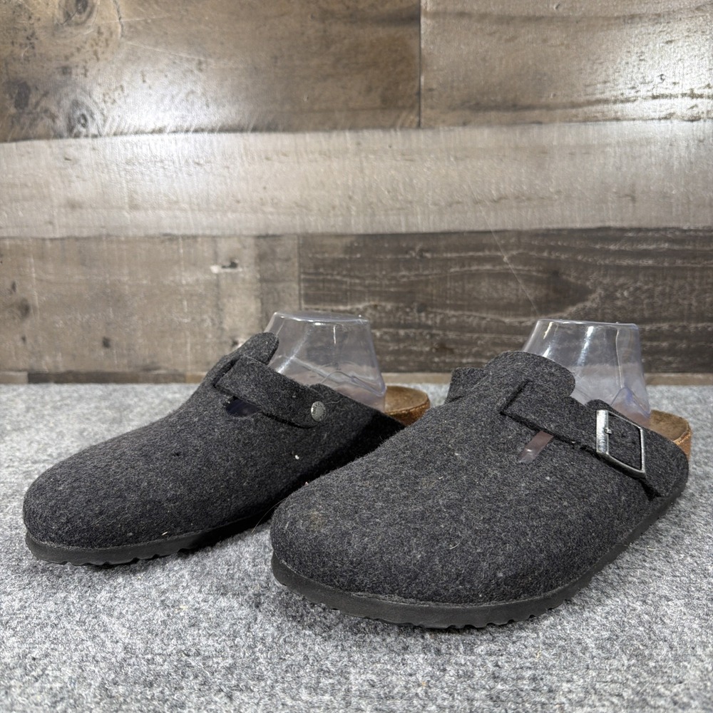 Birkenstock Boston Clogs Anthracite Gray Wool Felt EU 43 M 10 L 12 Narrow Flaw